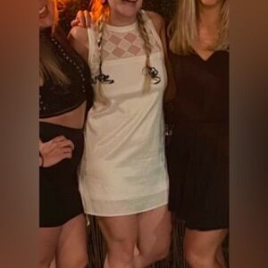 Nasty Gal White Satin Dress - Size Medium